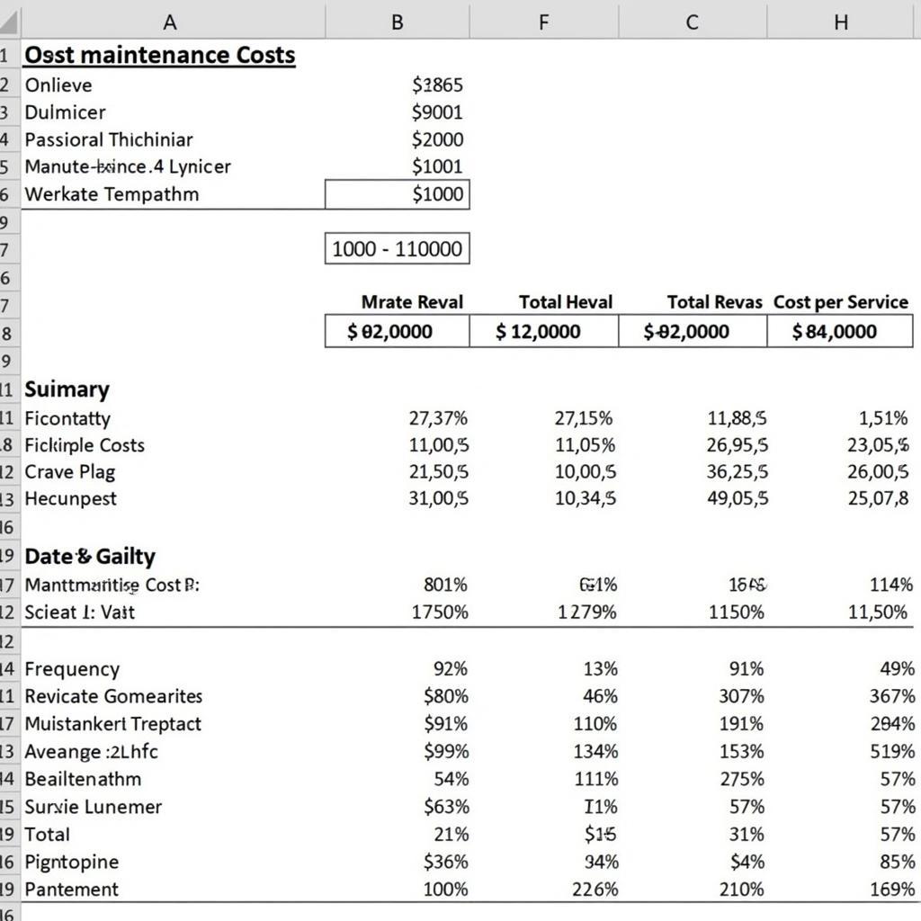 Car Maintenance Report in Excel