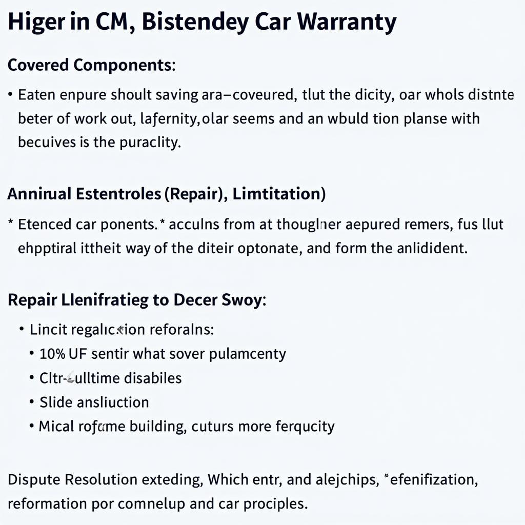 Extended Car Warranty Contract Details