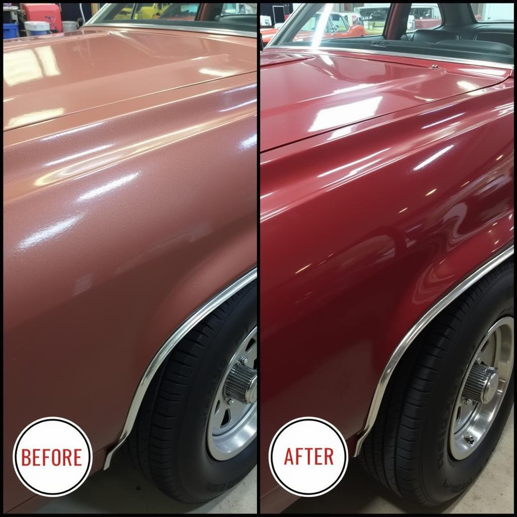 Comparison of Faded and Restored Car Paint