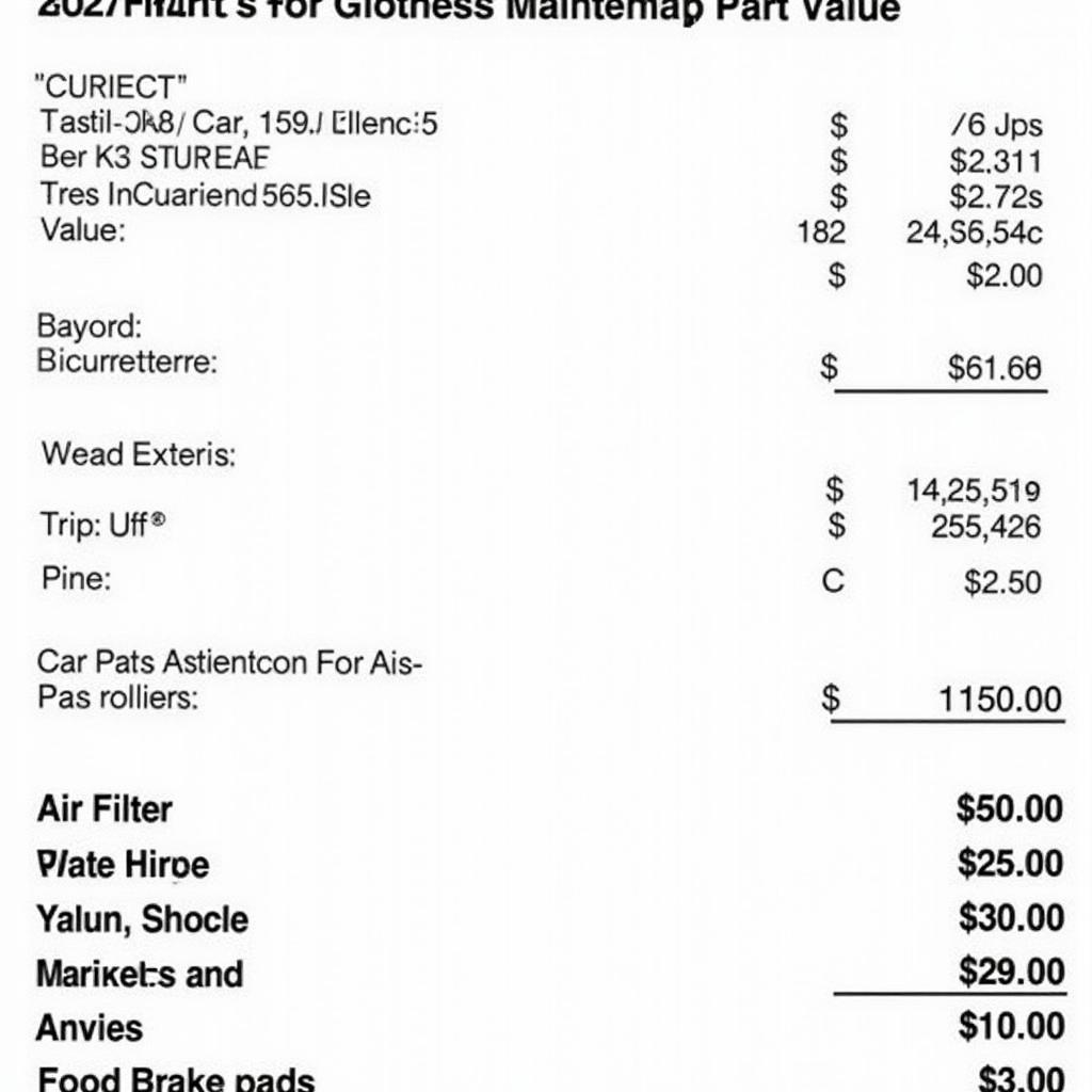 Inflated Parts on a Fake Invoice