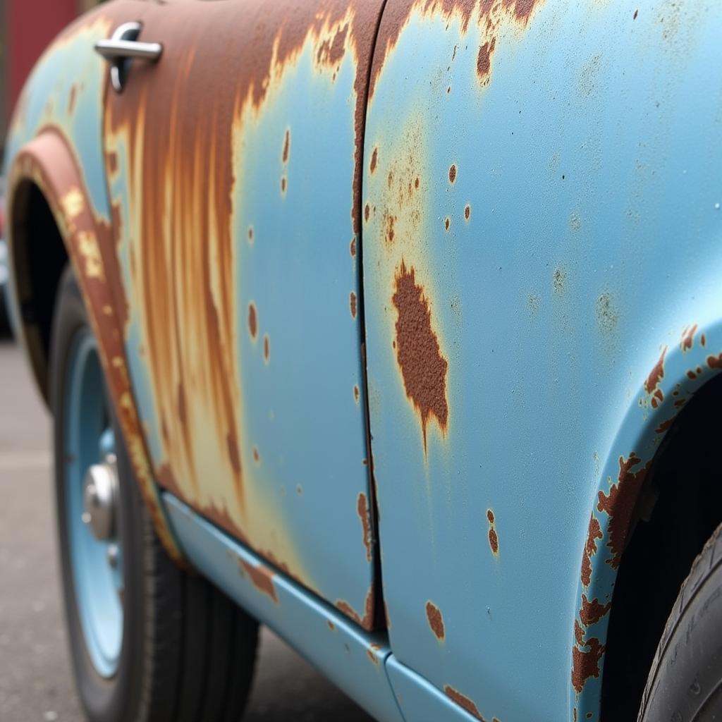 Finished car paint after rust repair