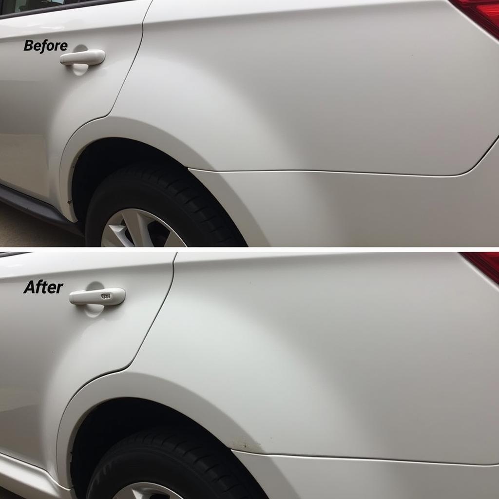 Finished Car Paint Repair After Addressing Shrinkage