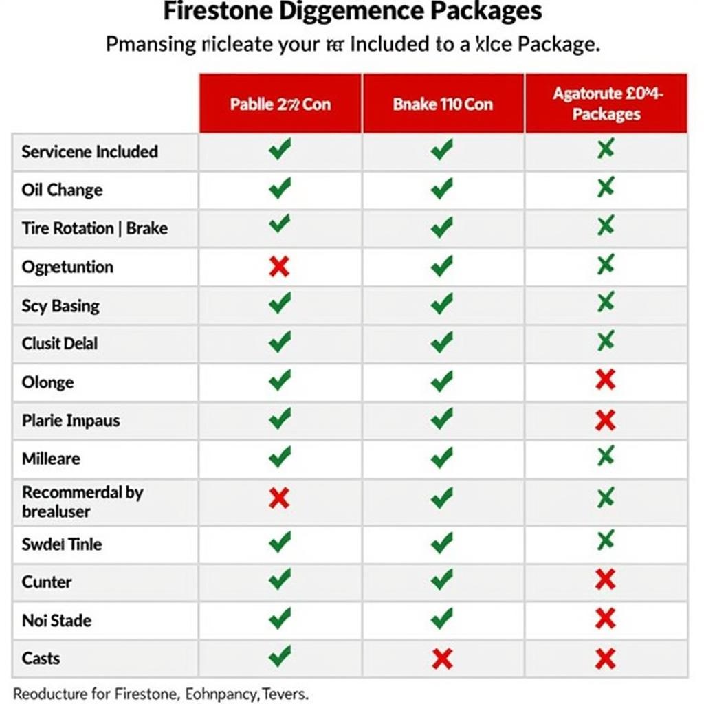 Firestone Service Packages Comparison