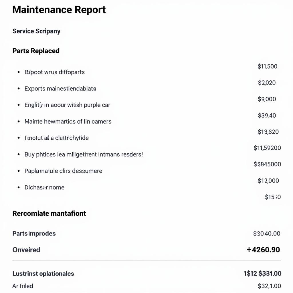 First Car Maintenance: Report