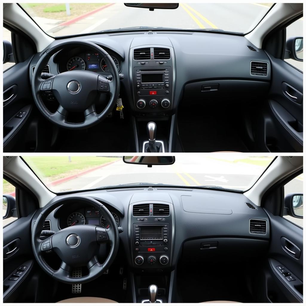 Restored car dashboard after repair