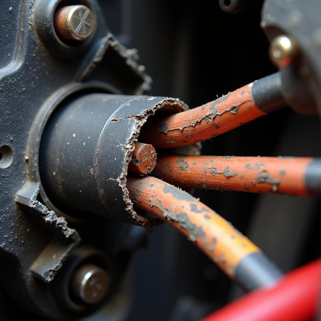 Damaged Car Wiring Requiring Repair