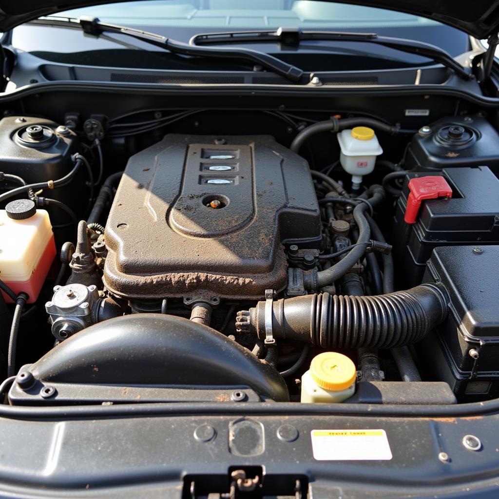 Flood Damaged Engine Compartment