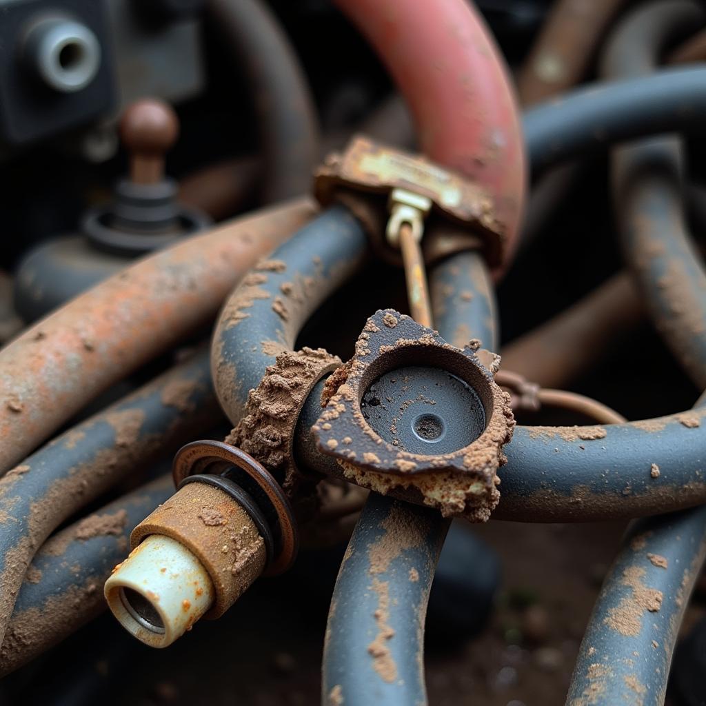 Damaged Wiring Harness in Flood Car