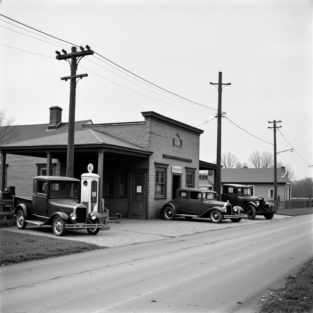 Early 20th Century Gas Station