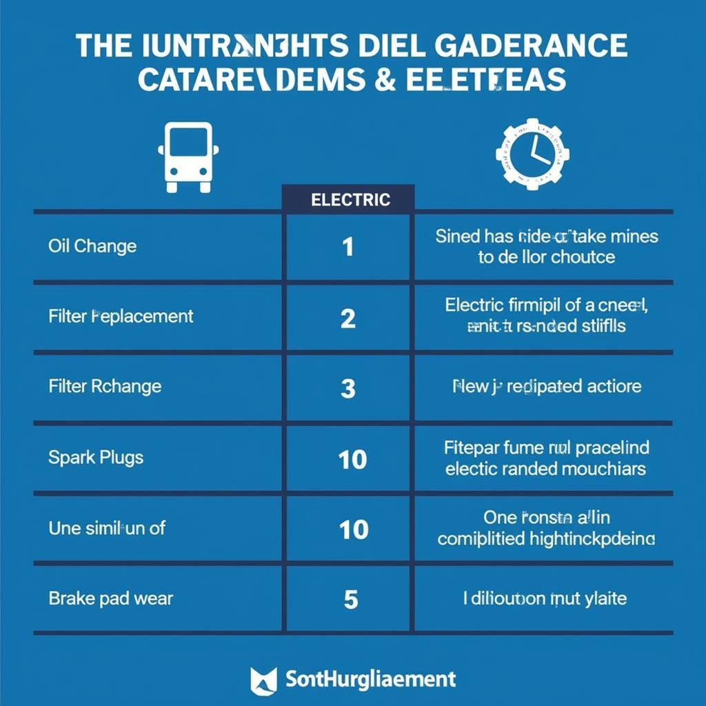 Gas vs. EV Maintenance Comparison Chart