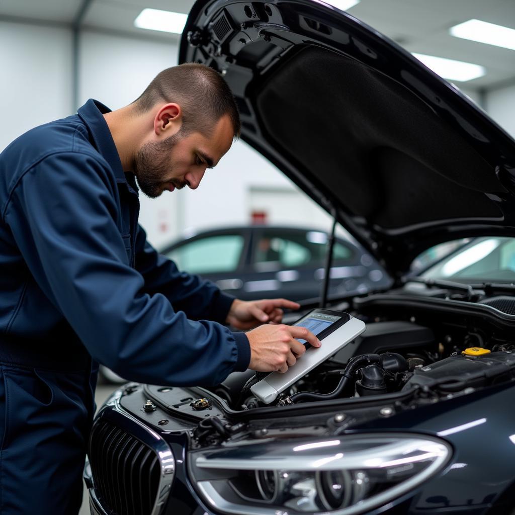 German Luxury Car Engine Bay Inspection Doha