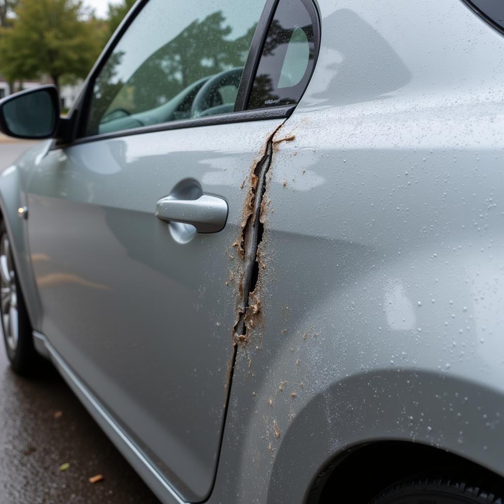 Gorilla Glue Damage on Car Side Panel