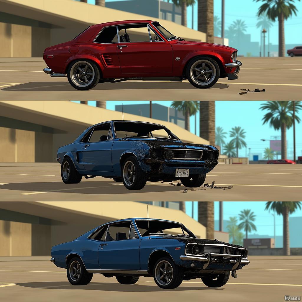 GTA San Andreas Car Damage Levels Comparison