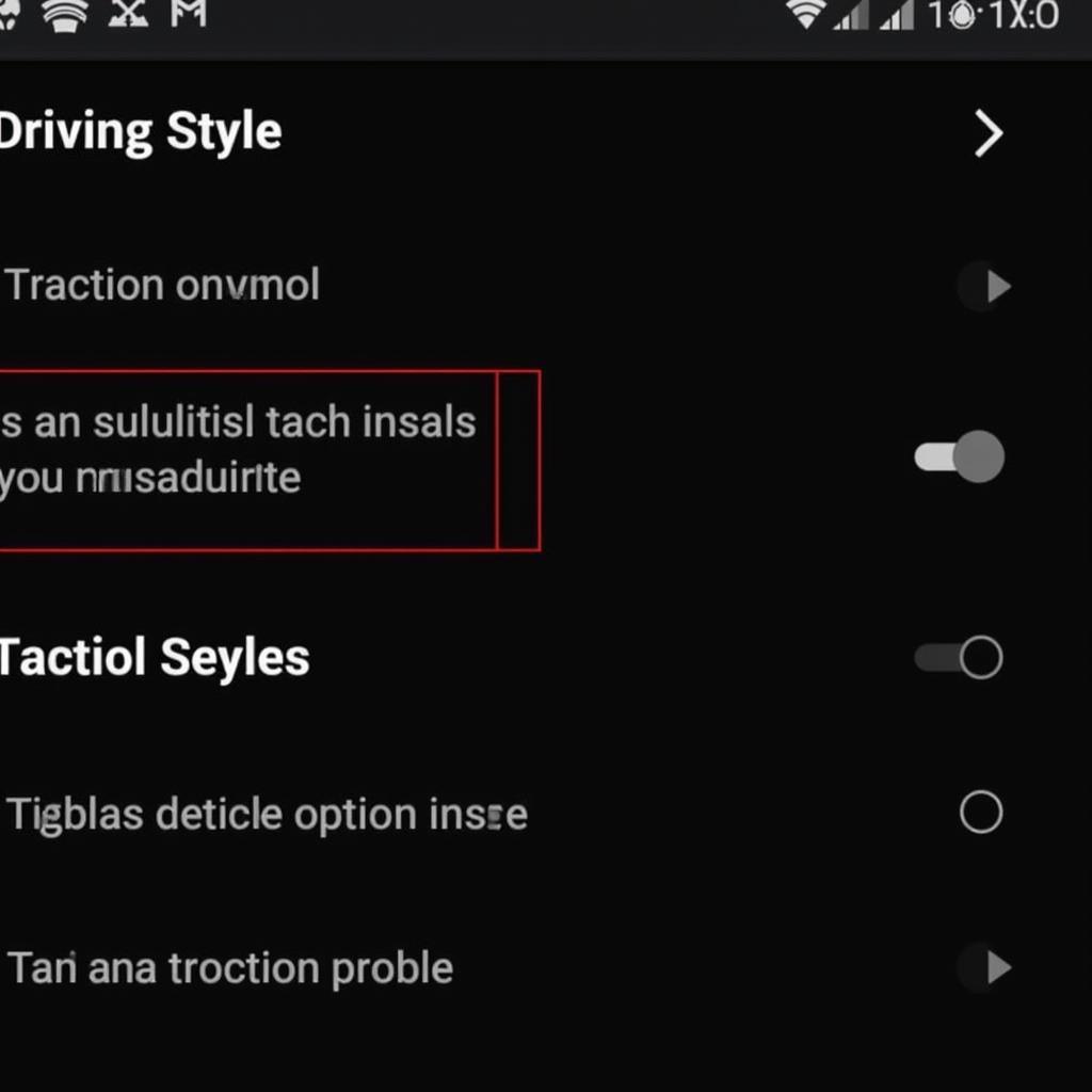 GTA V Driving Settings Menu