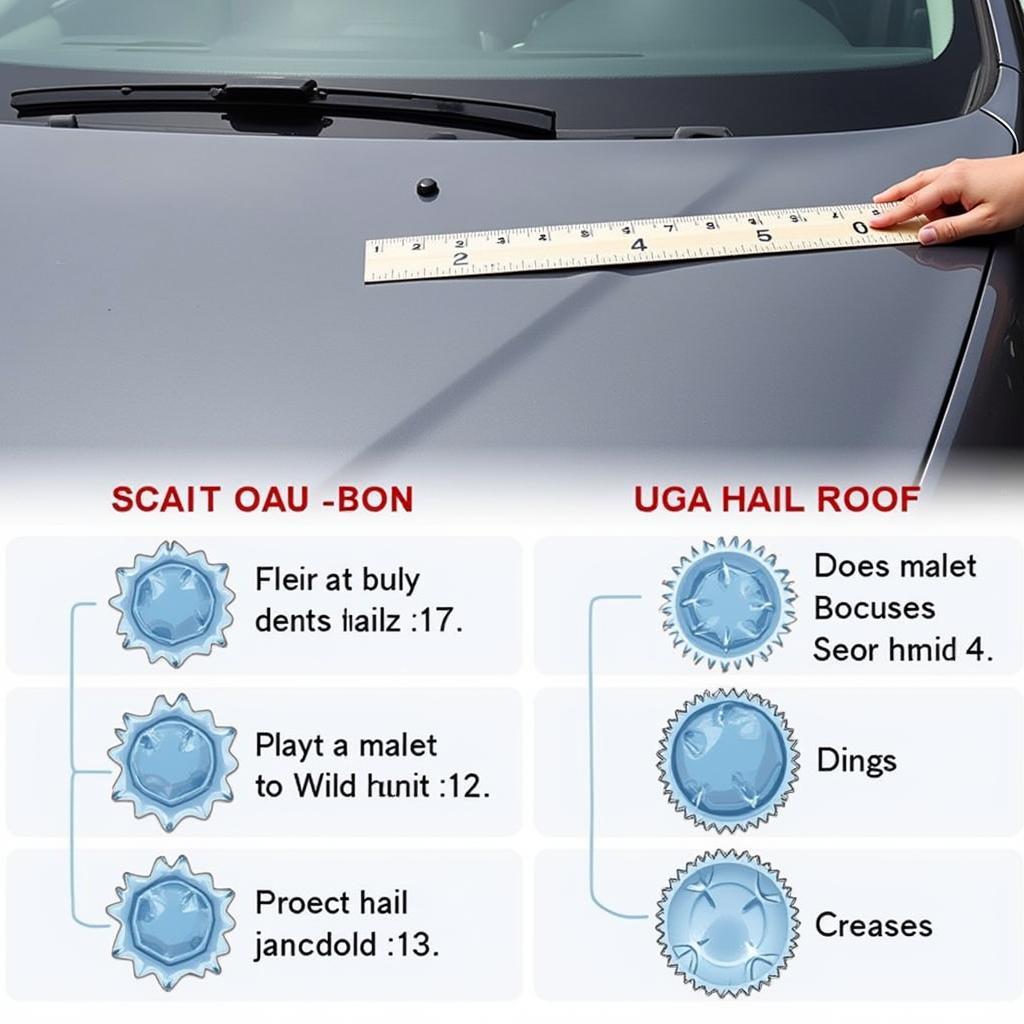 Hail Damage Car Roof Dent Size Assessment