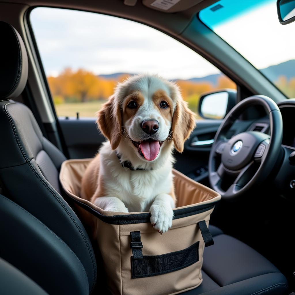 Happy Dog Enjoying Car Travel with Natural Remedies