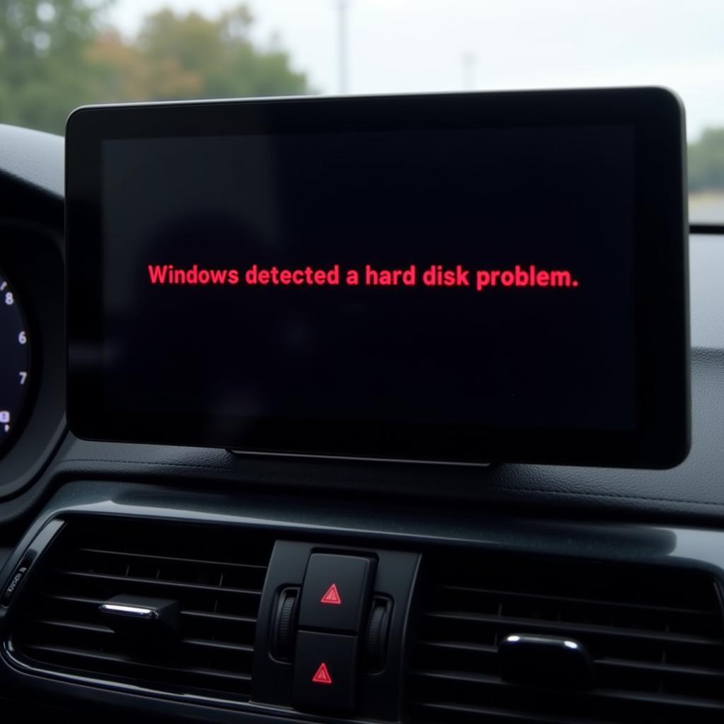 Hard Drive Error Message on Car Infotainment System