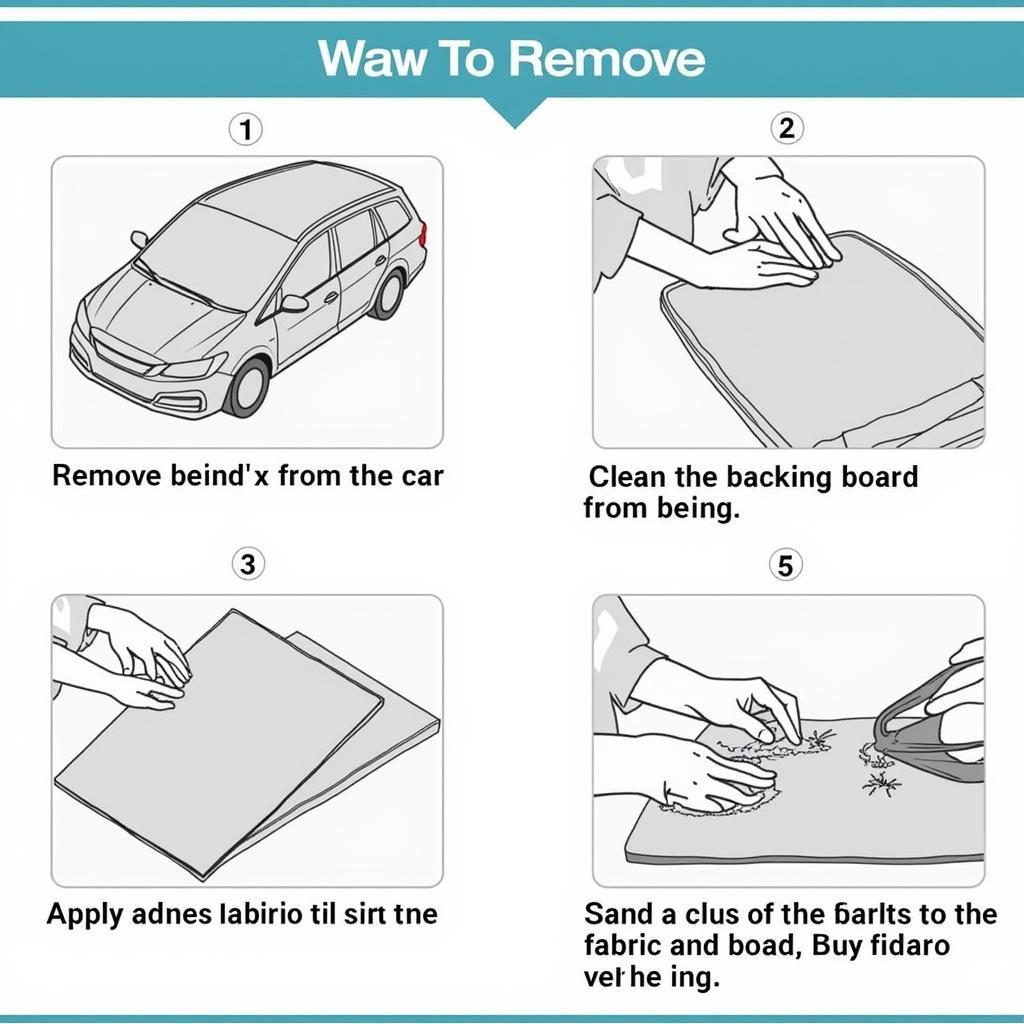 Headliner Repair Process Steps: Removing, Cleaning, Applying Adhesive, Reattaching