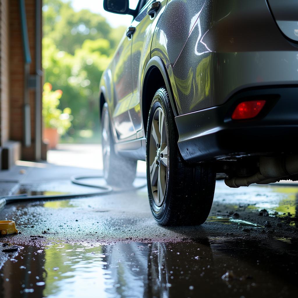 Washing Car Undercarriage in Hilo