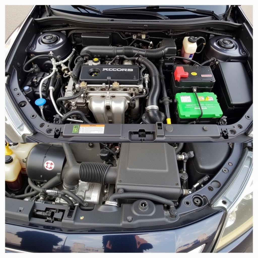 Honda Accord Engine Compartment Showing Key Components