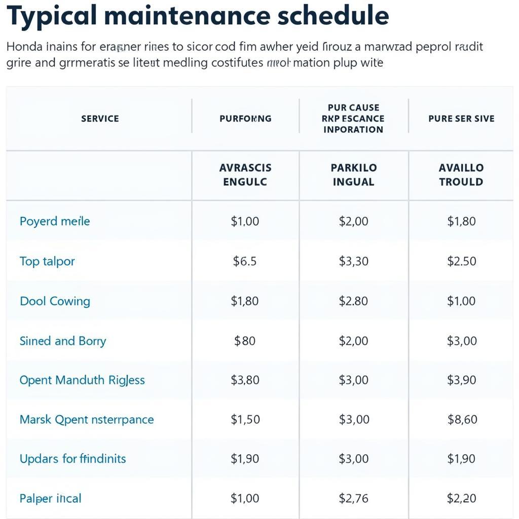 Honda Amaze Maintenance Schedule