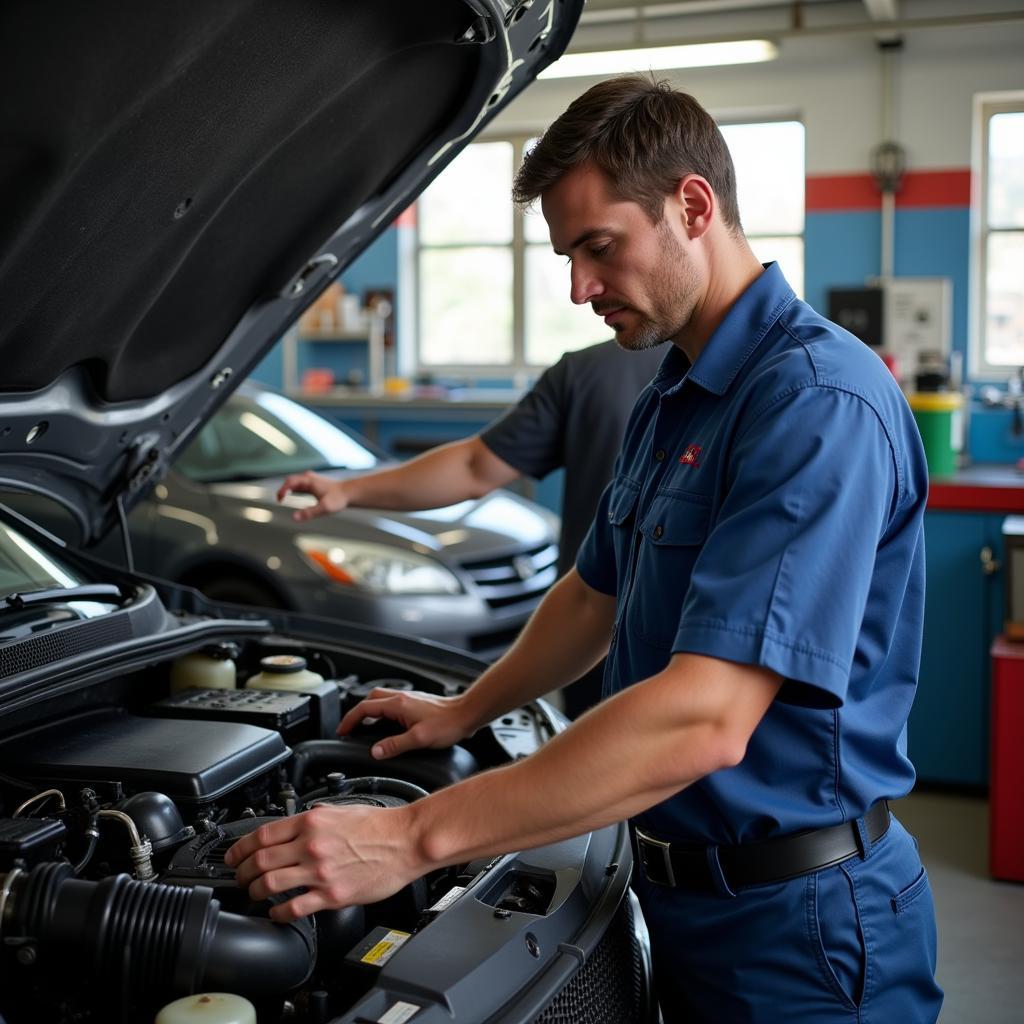 Mechanic Working in a Honolulu Auto Repair Shop