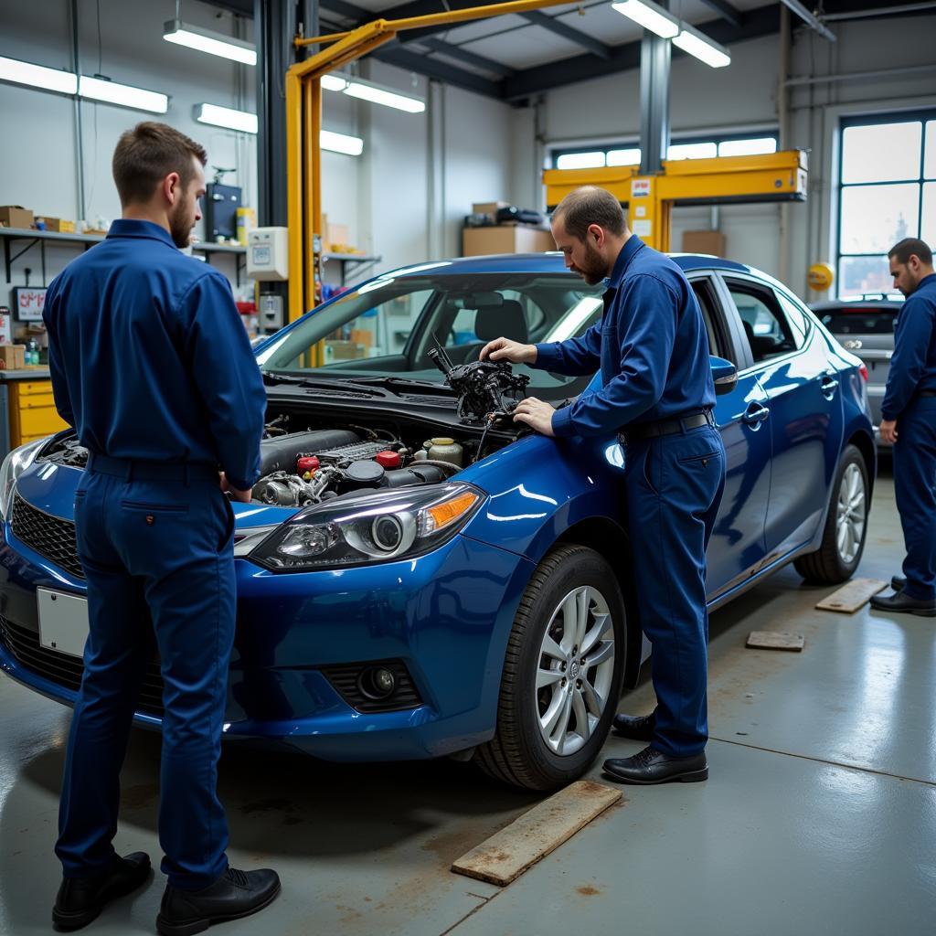 Repairing an Older Hybrid Car in a Shop