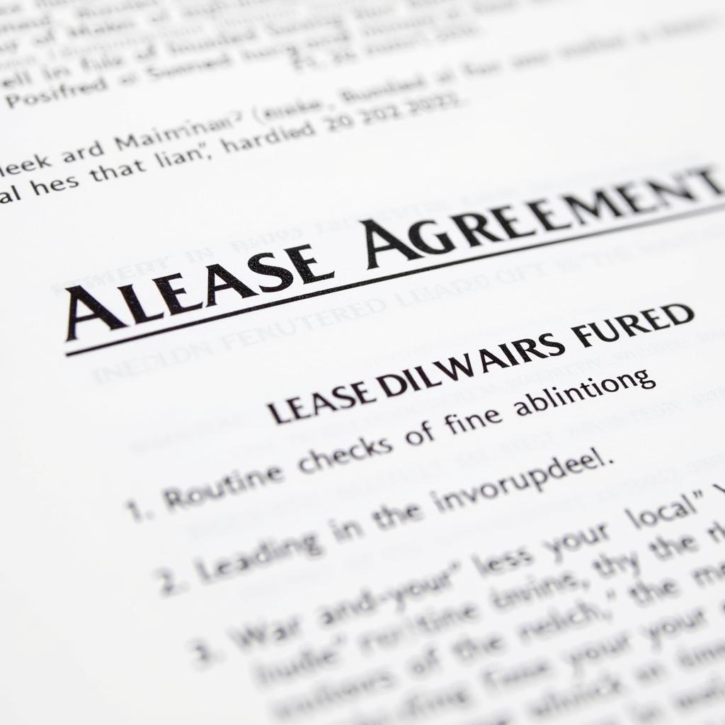 Lease Agreement Maintenance Clause Close-Up