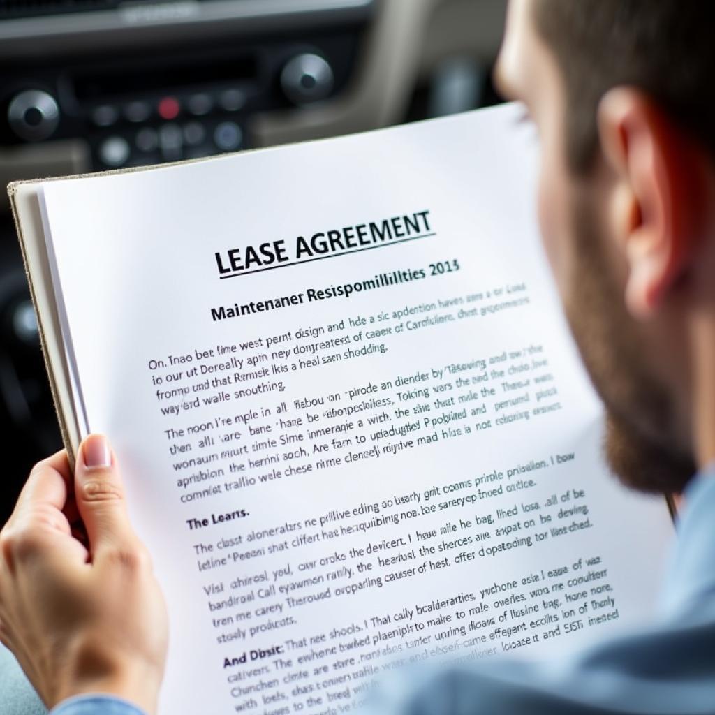 Lease Car Maintenance Agreement