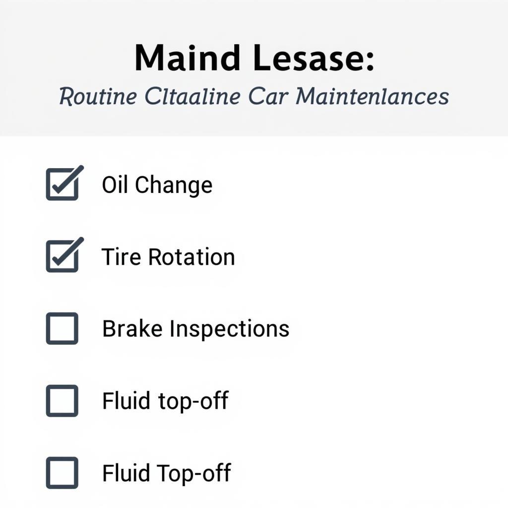 Leasing Car Routine Maintenance Checklist