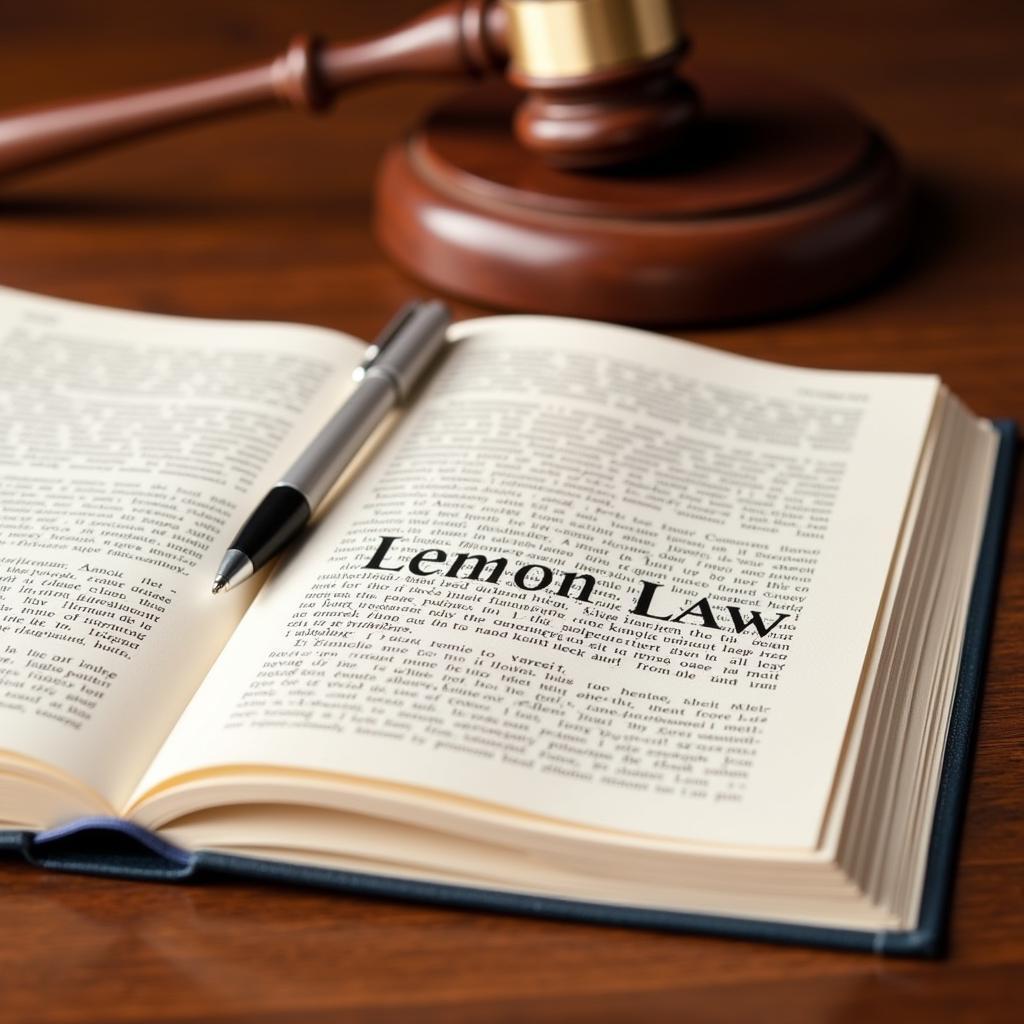 Lemon Law Book and Gavel