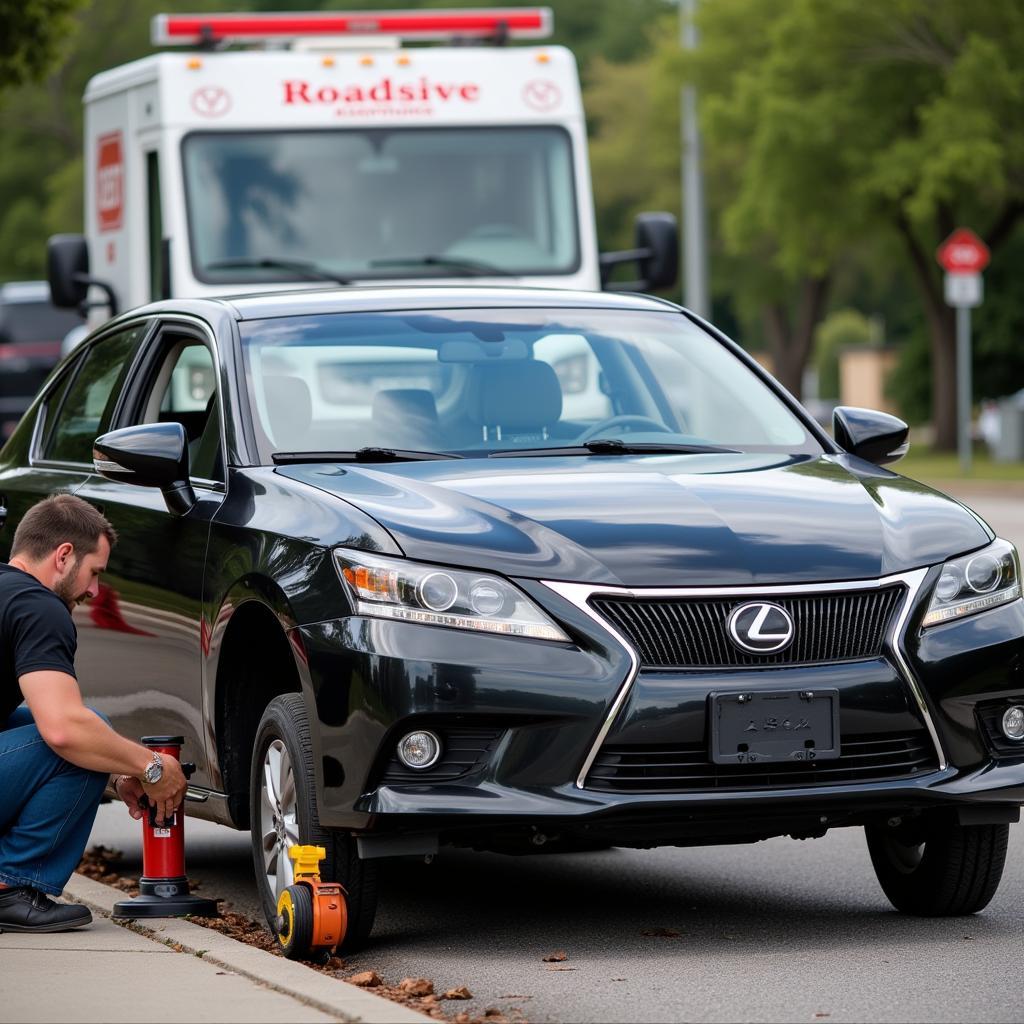 Changing a Flat Tire on a Rented Lexus in Orlando