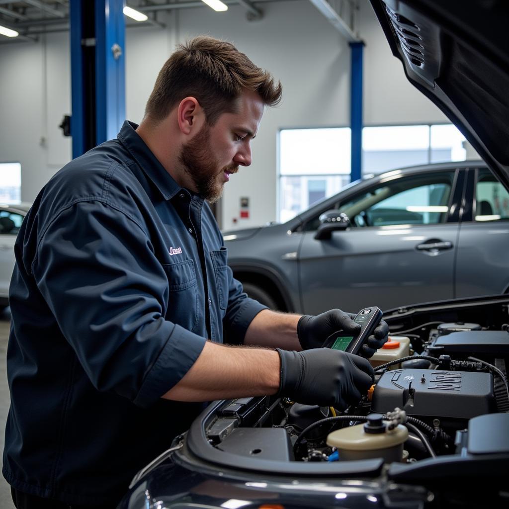 Lexus Technician Working in a Service Center in Orlando