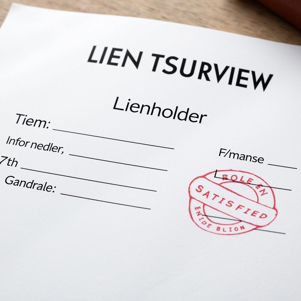 Lien on Car Title Document