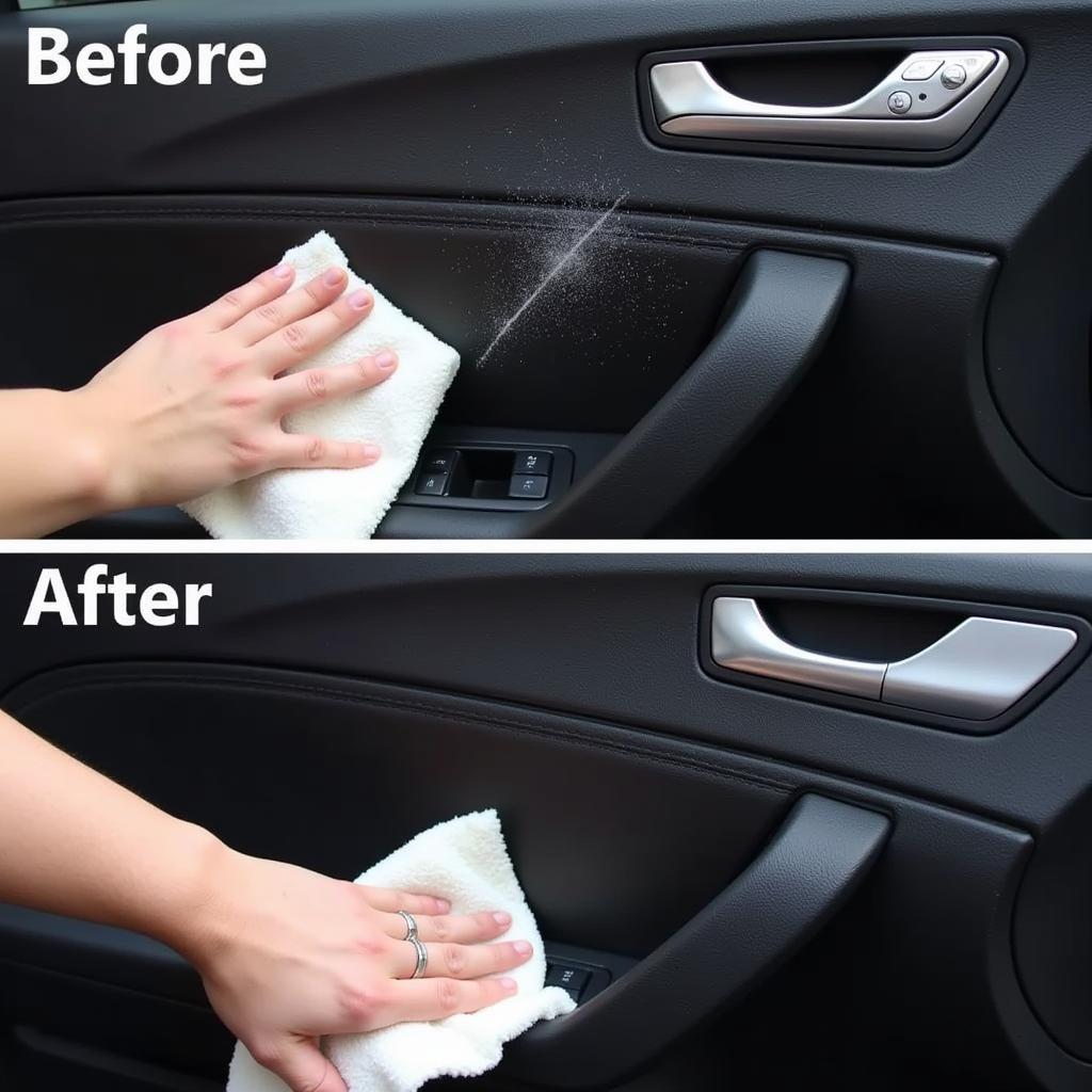 Cleaning light scratches on car interior plastic