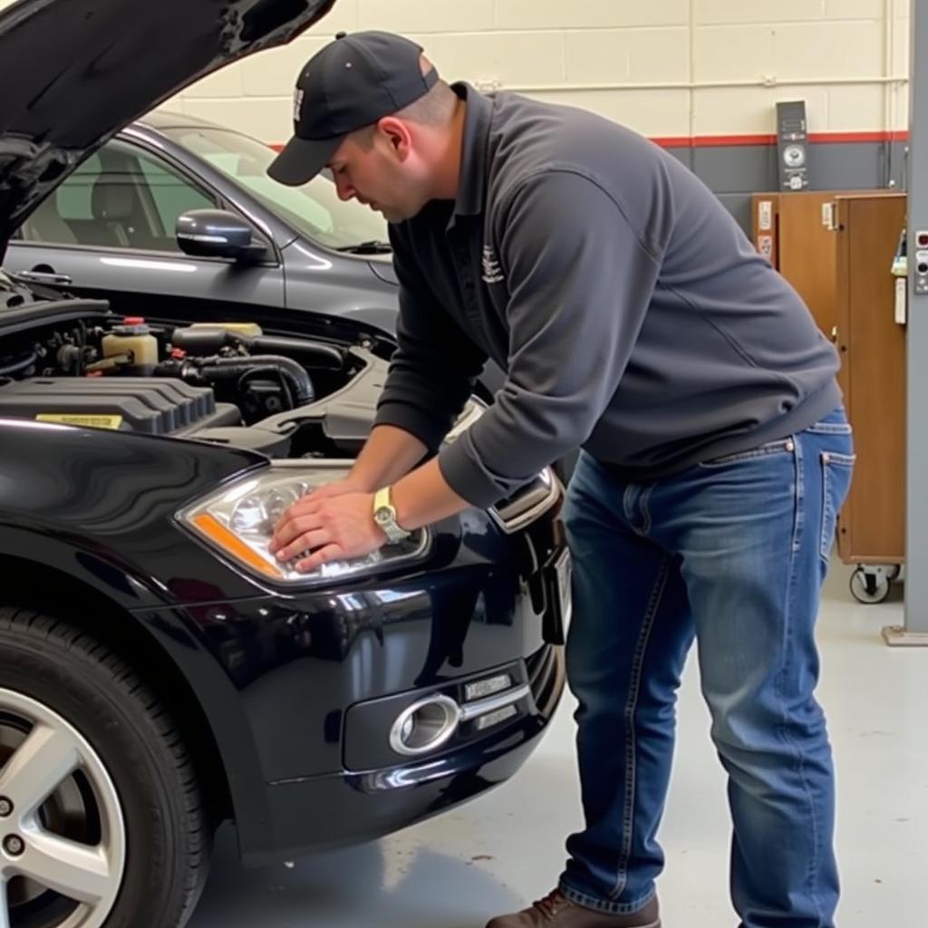 Los Angeles Car Maintenance Class Instructor Demonstrating an Oil Change