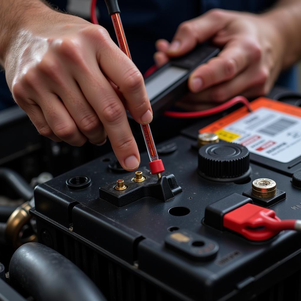 Inspecting a Low Maintenance Car Battery