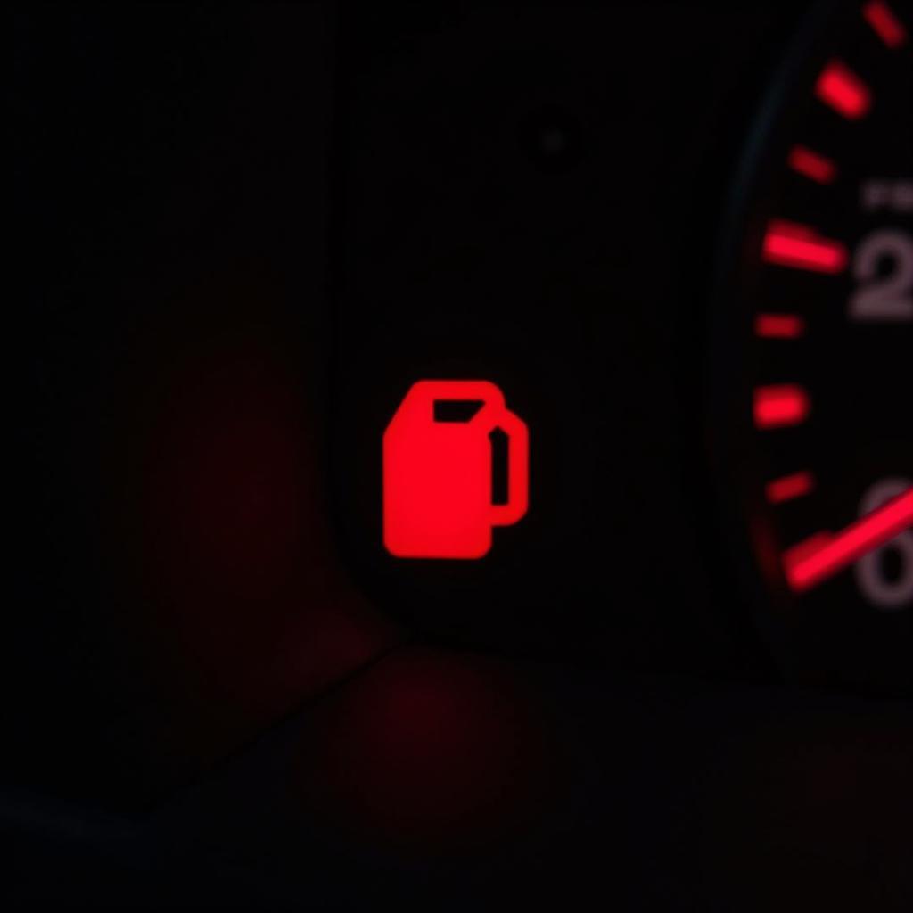 Low Oil Warning Light on Car Dashboard