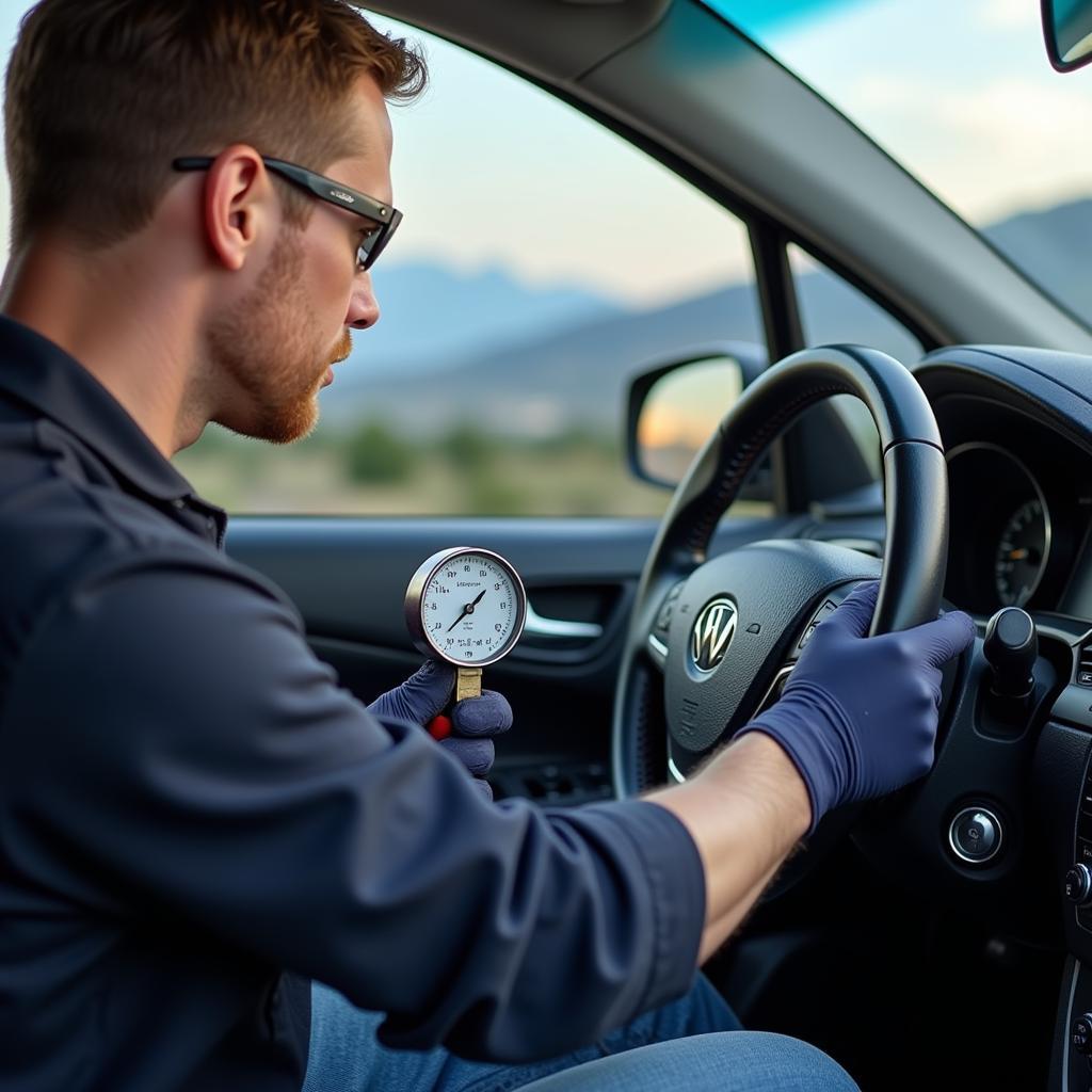 Checking car AC refrigerant levels in Provo, Utah