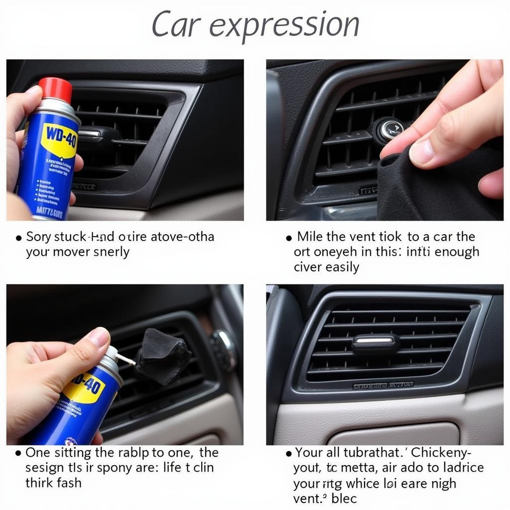 Applying lubricant to a car air vent mechanism