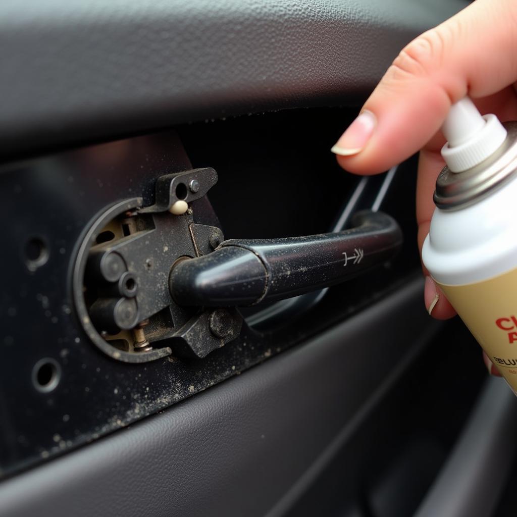 Lubricating a Car Door Handle to Fix Sticking