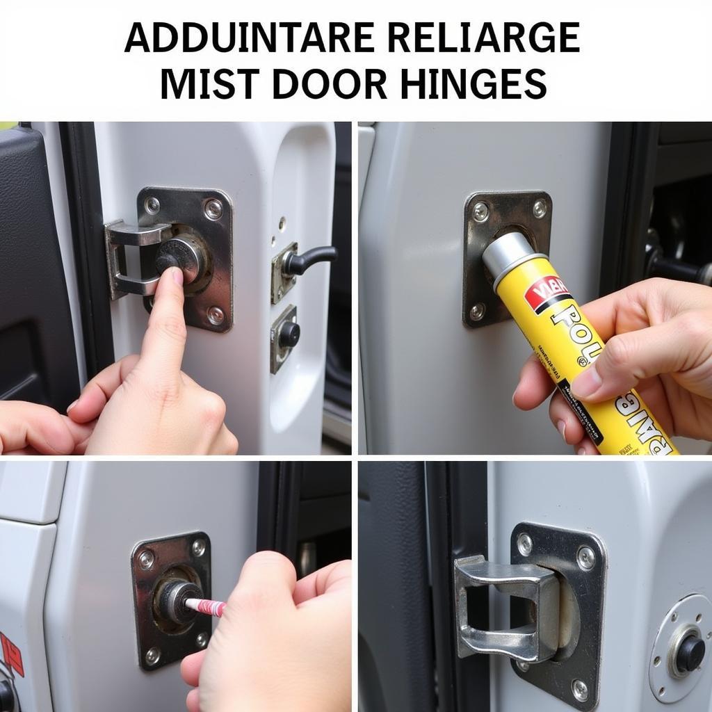 Lubricating car door hinges for smooth operation and preventing rust