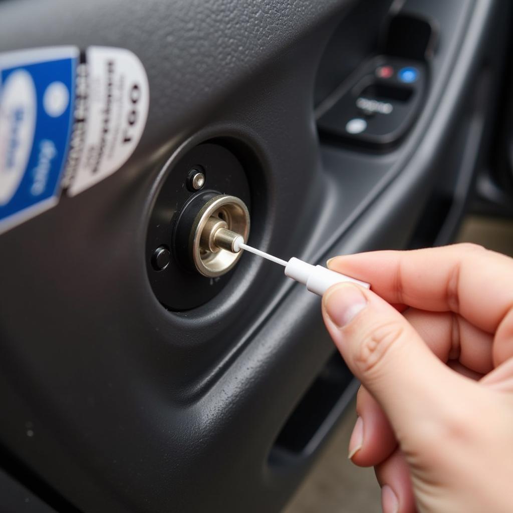 Lubricating a Car Door Lock Cylinder