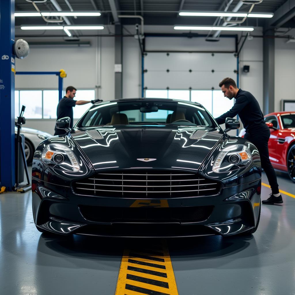 Luxury Car Maintenance in a Specialized Shop