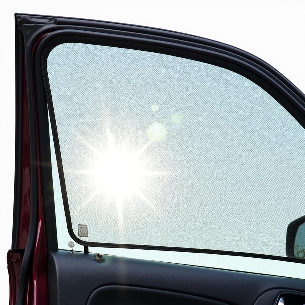 Magnetic sun shade perfectly fitted to a car window