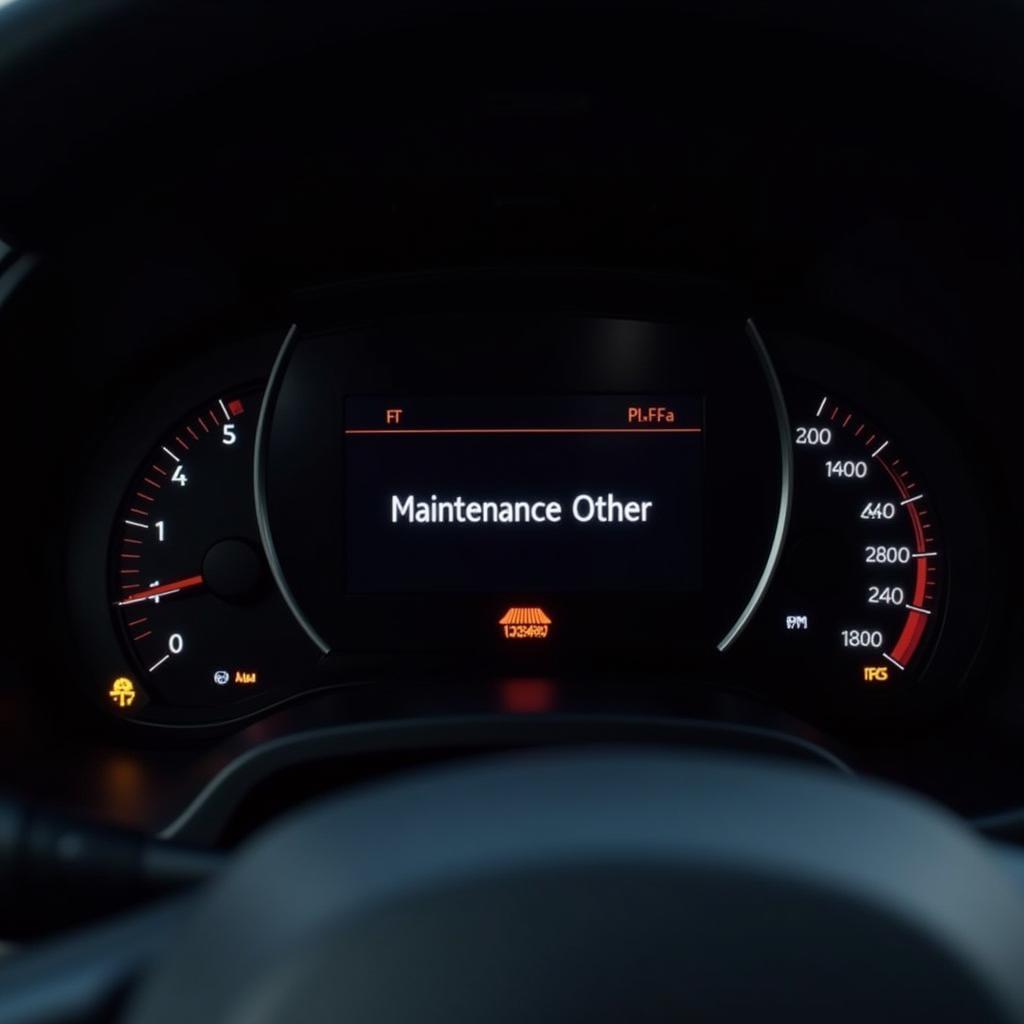 Car Dashboard Showing "Maintenance Other" Warning Light