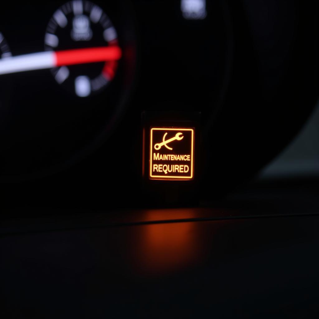 Car Dashboard Showing Maintenance Required Light