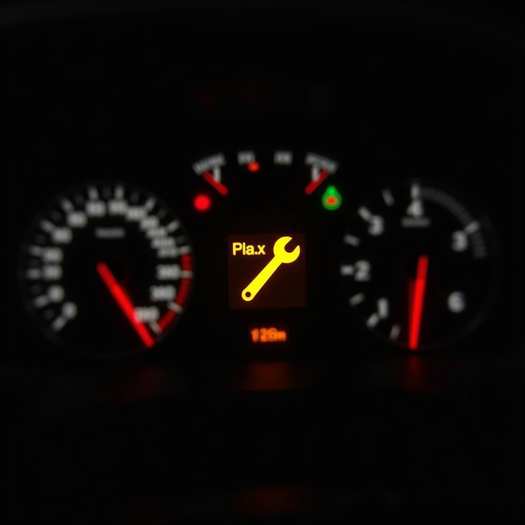 Car Dashboard Showing Maintenance Required Light