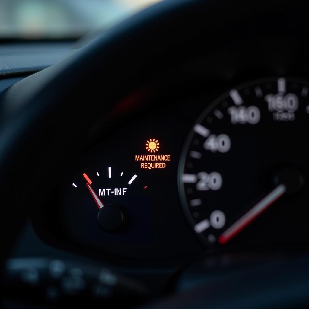 Maintenance Required Light Illuminated on Car Dashboard