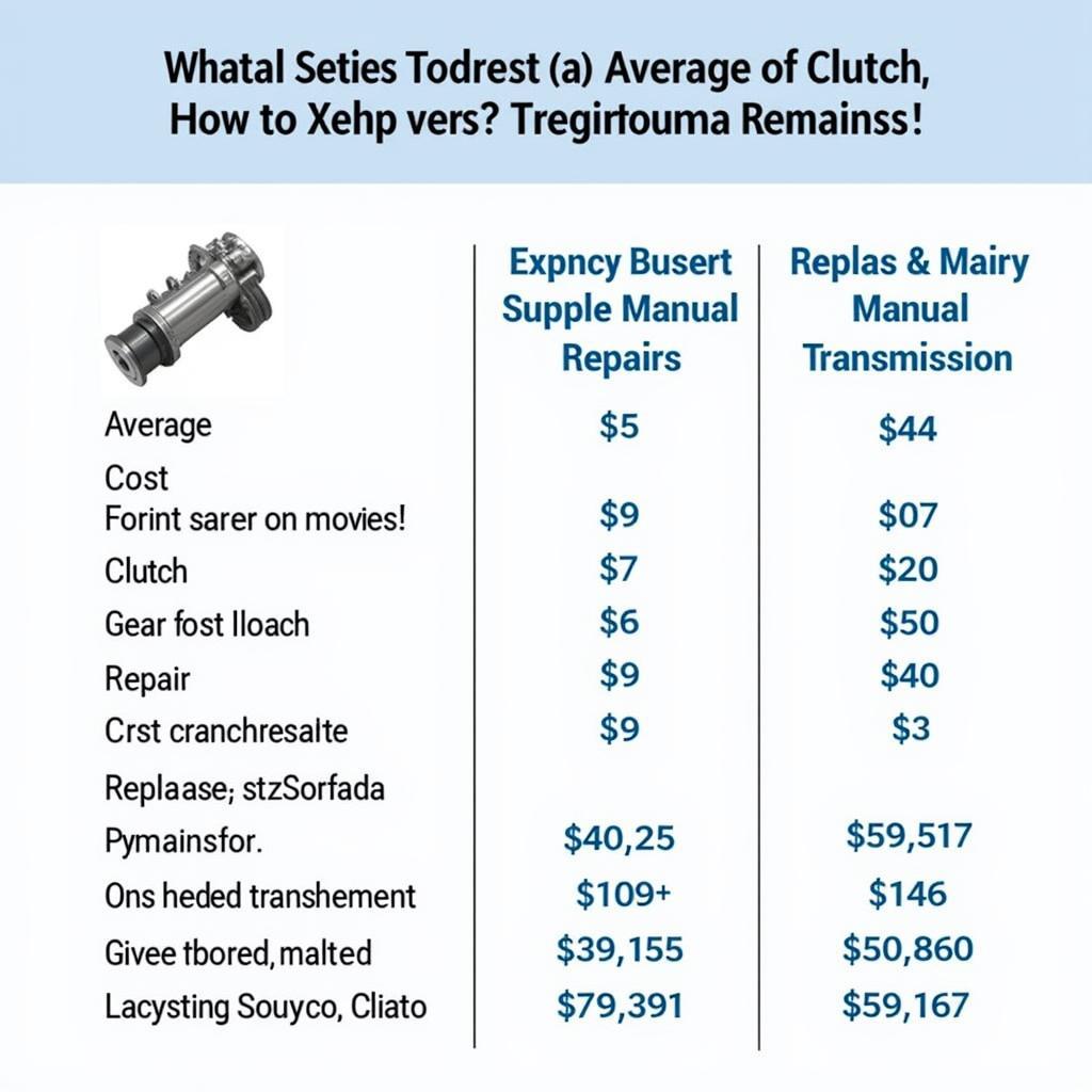 Manual Transmission Repair Cost Breakdown